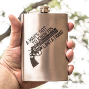 8oz A Man's Got to Know His Limitations Flask