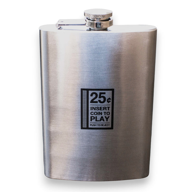 8oz Insert Coin To Play Stainless Steel flask