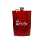 8OZ Git Wrecked Flask - BLACK, RED, STAINLESS, OR 6OZ LEATHER