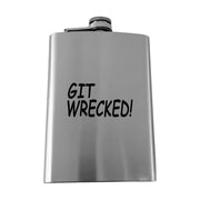 8OZ Git Wrecked Flask - BLACK, RED, STAINLESS, OR 6OZ LEATHER