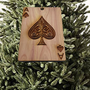 Ace of Spades Card - Cedar Ornament