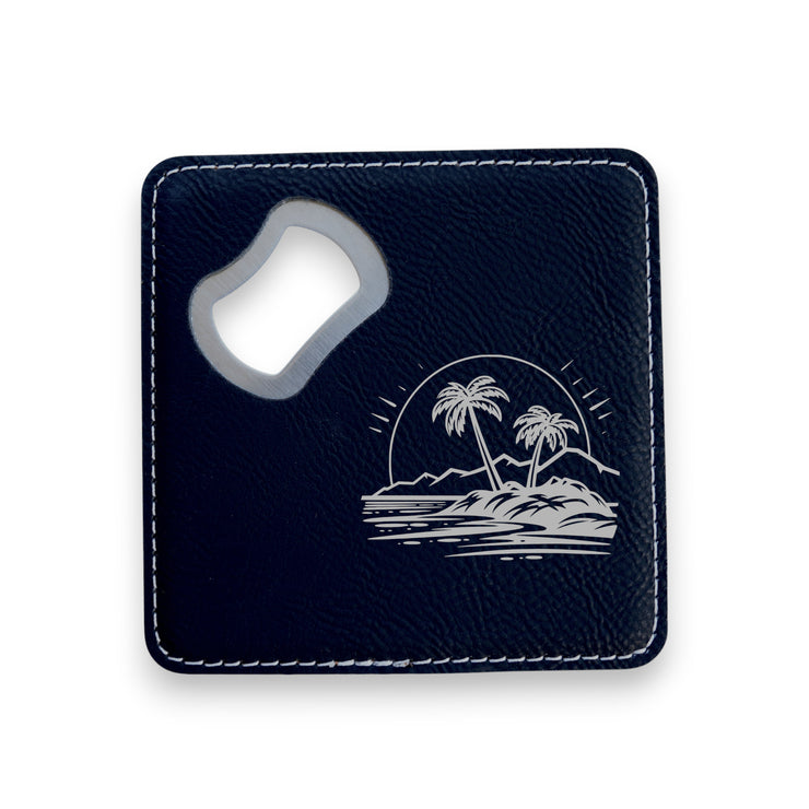 Coaster W/ BOTTLE OPENER - Hawaii Beach - SET OF 2