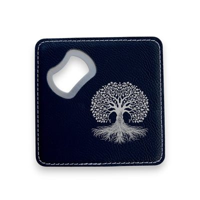 Coaster W/ BOTTLE OPENER - Celtic Tree of Life - SET OF 2