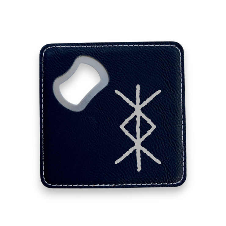 Coaster W/ BOTTLE OPENER - Viking Protection Rune - SET OF 2