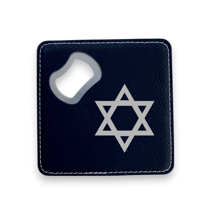 Coaster W/ BOTTLE OPENER - Star of David - SET OF 2