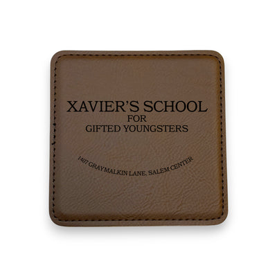 Coaster - Xaviers School for the Gifted and Talented - SET OF 2 - Leather or Stitched Cork