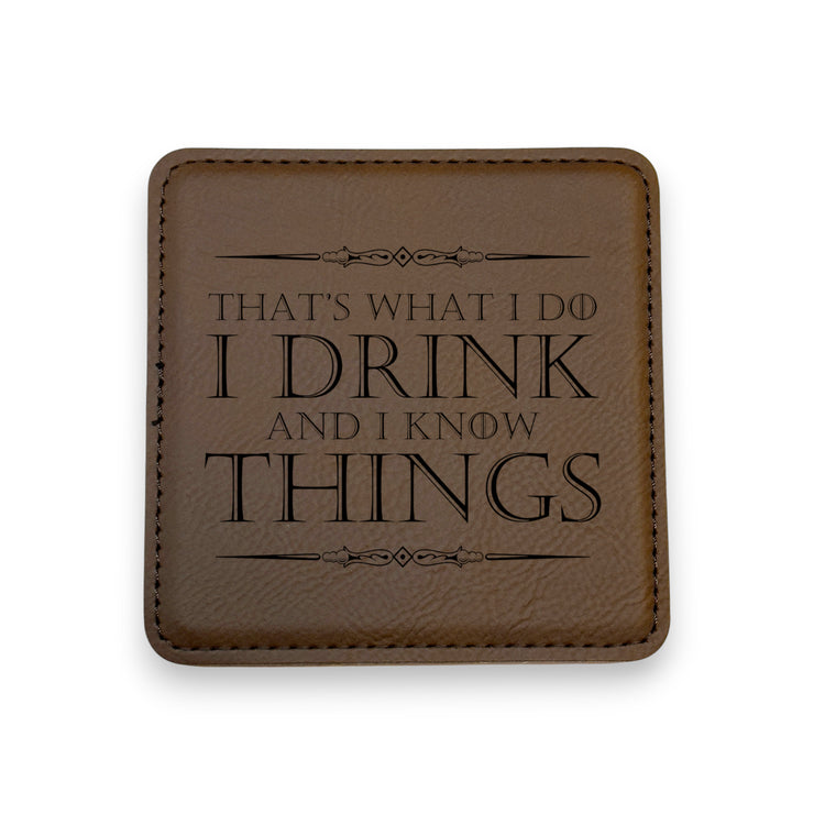 Coaster - Thats what i do - SET OF 2 - Leather or Stitched Cork