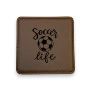 Coaster - Soccer Life - SET OF 2 - Leather or Stitched Cork