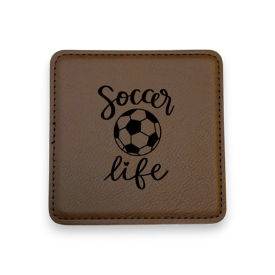 Coaster - Soccer Life - SET OF 2 - Leather or Stitched Cork