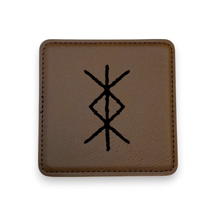 Coaster - Viking Protection Rune - SET OF 2 - Leather or Stitched Cork