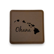 Coaster - Ohana (Family) Hawaii - SET OF 2 - Leather or Stitched Cork