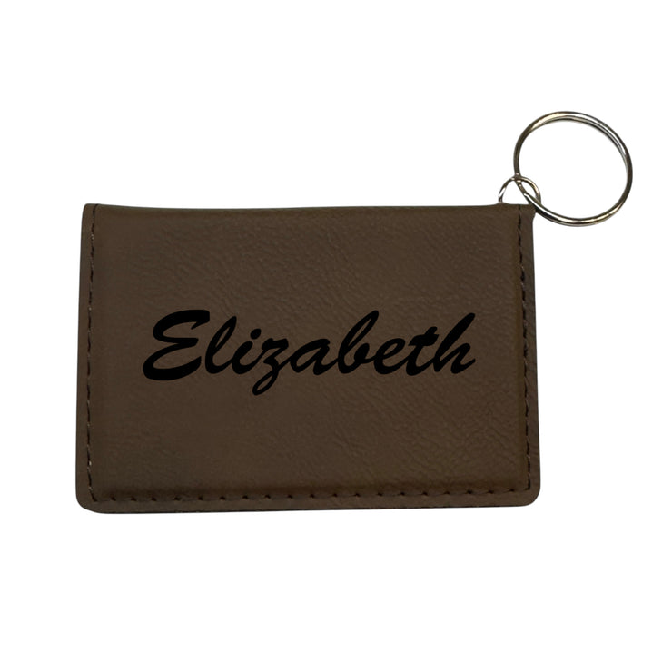 Keychain ID Holder Wallet - PERSONALIZED - Leather