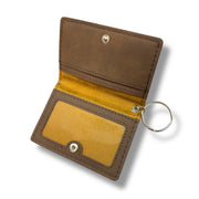 Keychain ID Holder Wallet - PERSONALIZED Giraffe - Leather