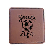 Coaster - Soccer Life - SET OF 2 - Leather or Stitched Cork