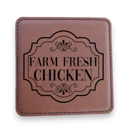 Coaster - Farm Fresh Chicken - SET OF 2 - Leather or Stitched Cork