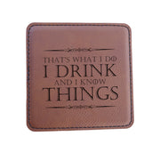 Coaster - Thats what i do - SET OF 2 - Leather or Stitched Cork