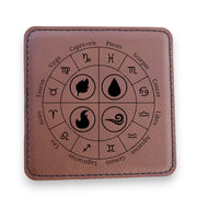 Coaster - Zodiac Elements - SET OF 2 - Leather or Stitched Cork