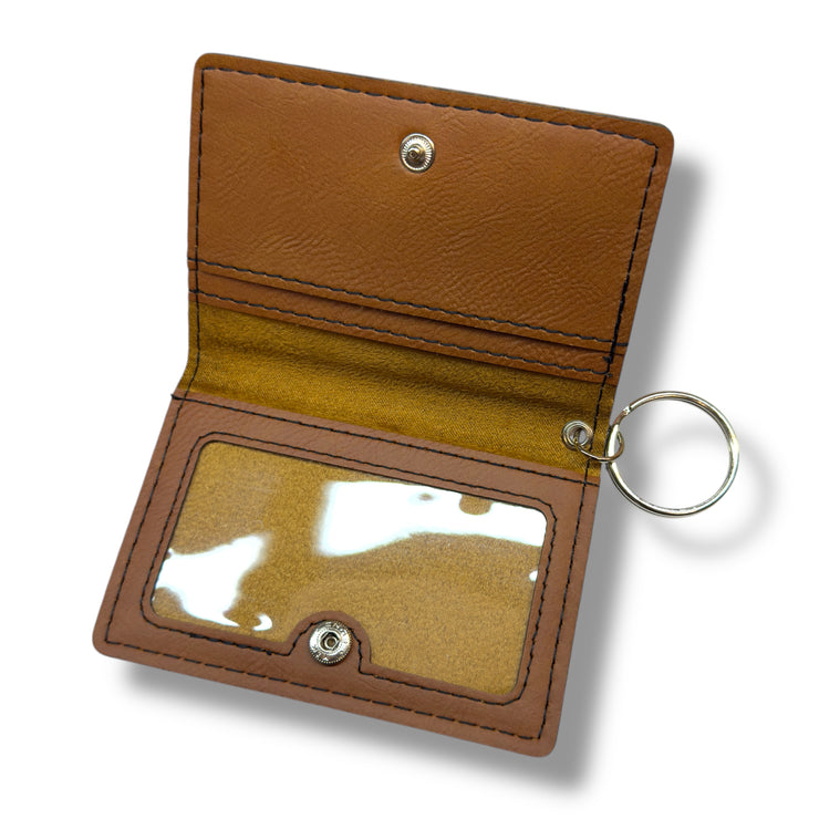 Keychain ID Holder Wallet - PERSONALIZED - Leather