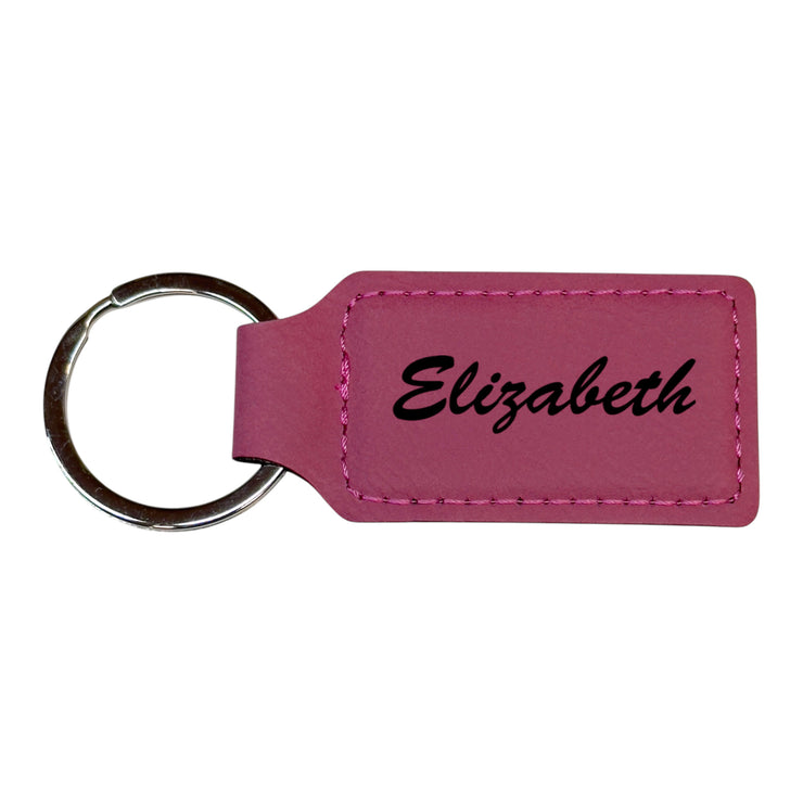 Keychain - Rectangle - PERSONALIZED - Leather