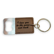 Keychain - Bottle Opener - I love you to the moon and back - Leather