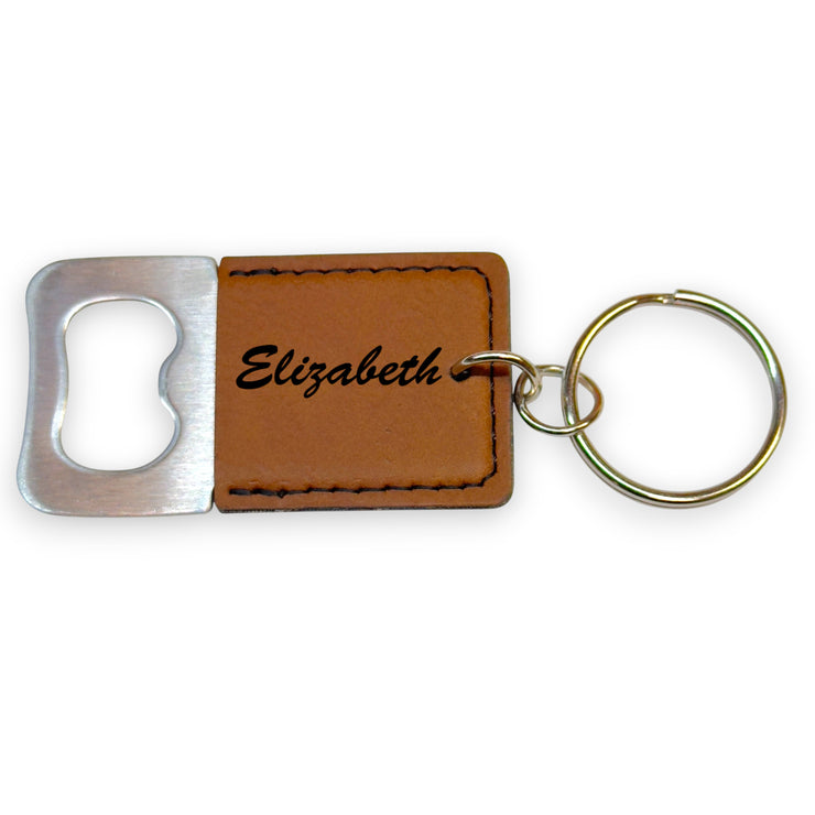 Keychain - Bottle Opener -PERSONALIZED - Leather