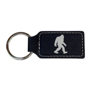 Keychain - Rectangle - Bigfoot Sasquatch - Leather