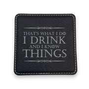 Coaster - Thats what i do - SET OF 2 - Leather or Stitched Cork