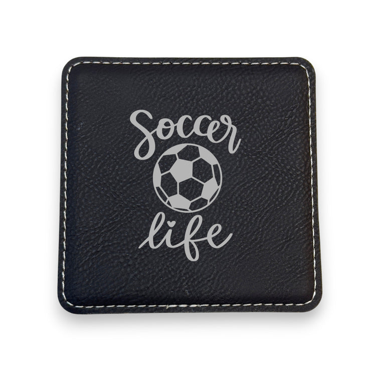 Coaster - Soccer Life - SET OF 2 - Leather or Stitched Cork