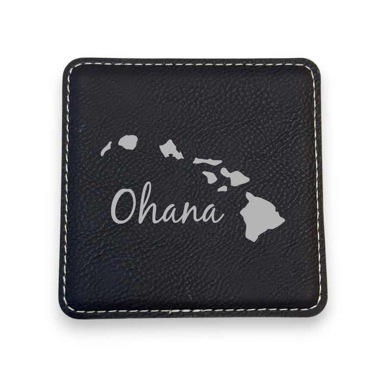 Coaster - Ohana (Family) Hawaii - SET OF 2 - Leather or Stitched Cork