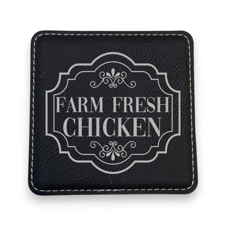 Coaster - Farm Fresh Chicken - SET OF 2 - Leather or Stitched Cork