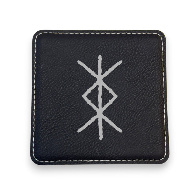 Coaster - Viking Protection Rune - SET OF 2 - Leather or Stitched Cork