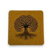 Coaster - Celtic Tree of Life - SET OF 2 - Leather or Stitched Cork