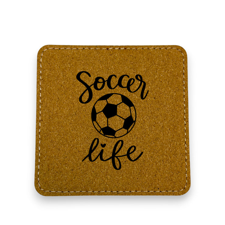 Coaster - Soccer Life - SET OF 2 - Leather or Stitched Cork