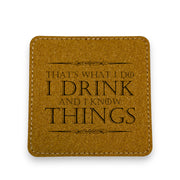 Coaster - Thats what i do - SET OF 2 - Leather or Stitched Cork