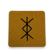 Coaster - Viking Protection Rune - SET OF 2 - Leather or Stitched Cork