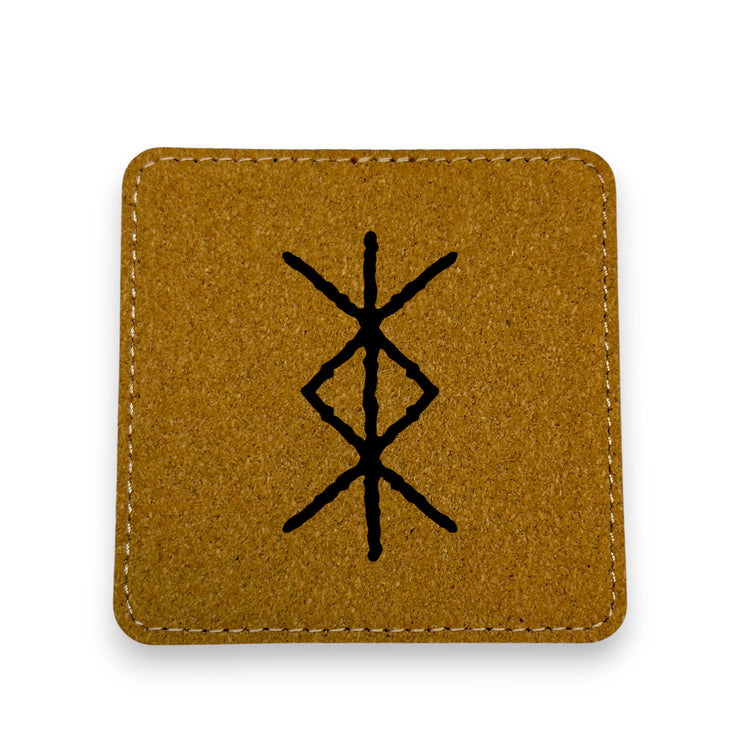 Coaster - Viking Protection Rune - SET OF 2 - Leather or Stitched Cork