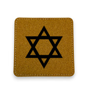 Coaster - Star of David - SET OF 2 - Leather or Stitched Cork