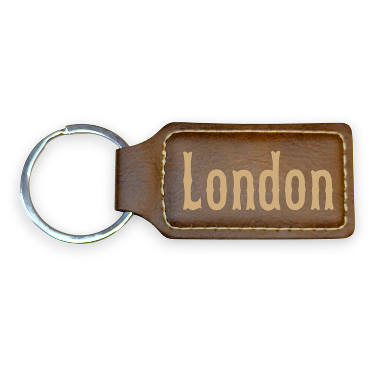 Keychain - Rectangle - London - Leather
