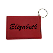 Keychain ID Holder Wallet - PERSONALIZED - Leather