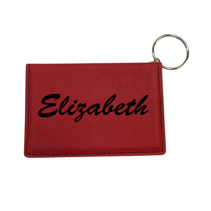 Keychain ID Holder Wallet - PERSONALIZED - Leather