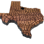 Merry Christmas From Texas - Cedar Ornament