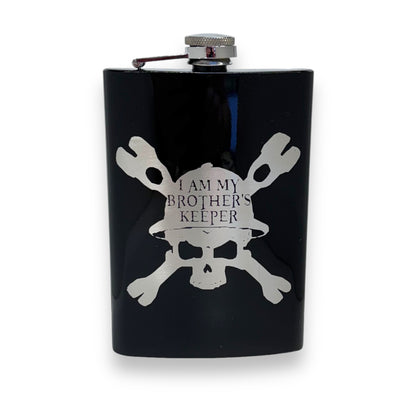 8oz BLACK Helmet Brothers Keeper Flask