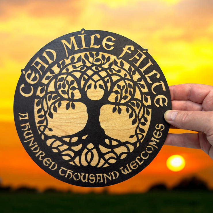 Sign - CUSTOM - Cead Mile Failte - Celtic Tree of Life Sign