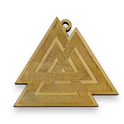 Ornament - Valknut- Raw Wood 3x3in