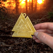 Ornament - Valknut- Raw Wood 3x3in