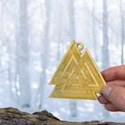 Ornament - Valknut- Raw Wood 3x3in