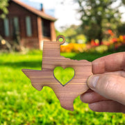 Texas with Heart - Cedar Ornament