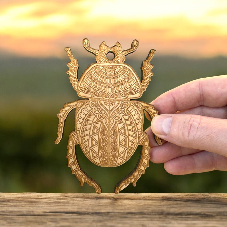 Ornament - Beetle - Raw Wood