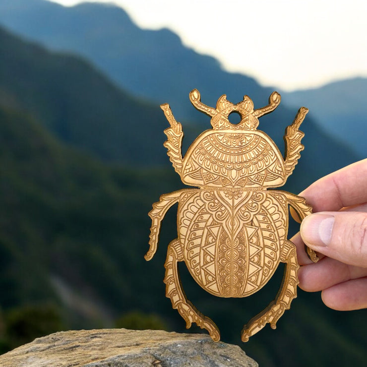 Ornament - Beetle - Raw Wood