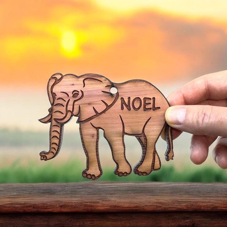 Elephant Noel - Cedar Ornament